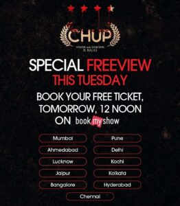 BookMyShow Chup Movie Ticket Free