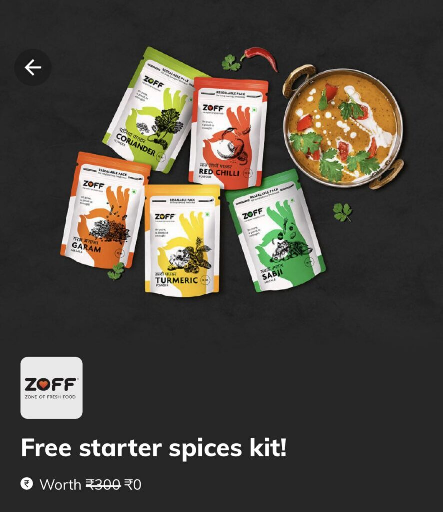 TimesPrime - Free Zoff Starter Spices Kit Worth ₹300