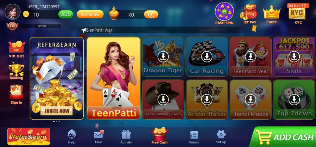 Teen Patti Winner App Refer Earn