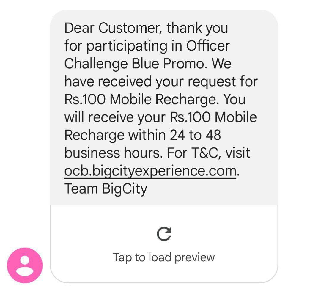 FREE ₹100 Recharge Instantly From OCB Taste The Thrill Offer | Same like Royal