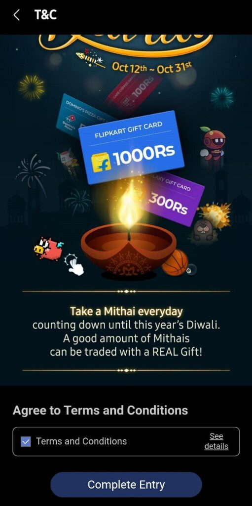 samsung-instant-plays-happy-diwali-offer-complete-taks-win-gift
