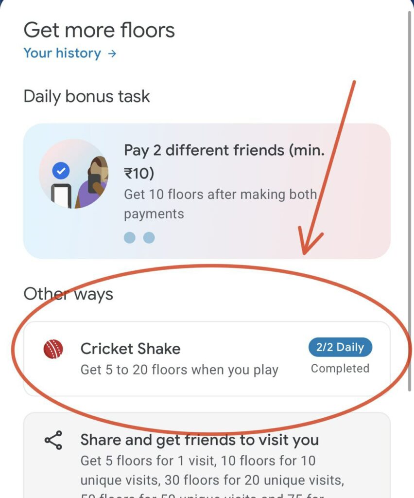 #3 - Cricket Shake : Daily Get 10+ Floors In Google Pay Build Cricket Stadium