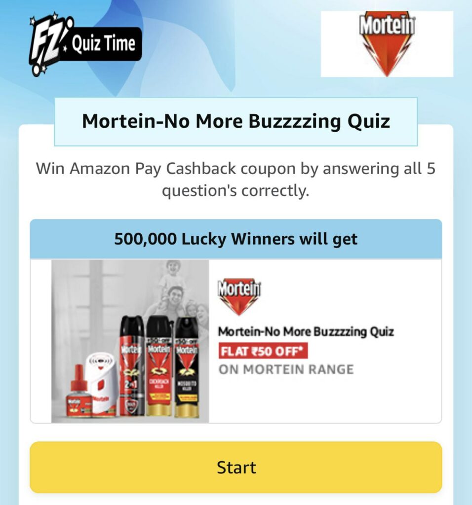 Amazon Mortein No More Buzzing quiz Answers