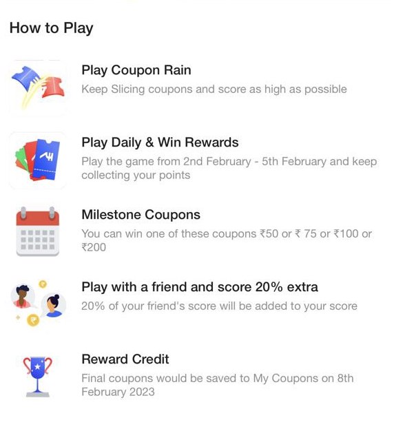 Flipkart Coupon Rain Game