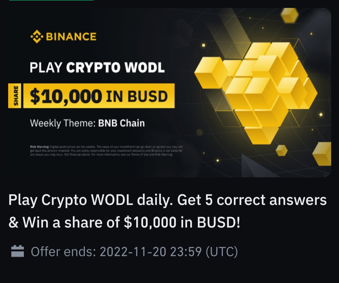 Binance WODL Quiz Answers Today (All Crypto Words Added)