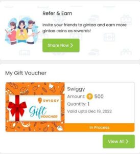 Gintaa App Refer Earn