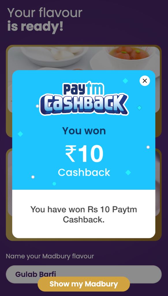 Cadbury Madbury ₹10 Free Paytm