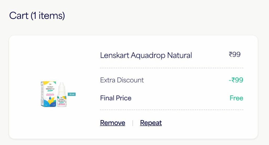 How to Claim Free Lenskart Aquadrop Natural