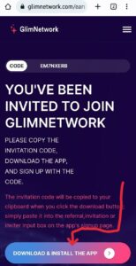 Glim Network Mining App Referral Code