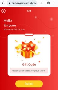 Daman Games Gift Code
