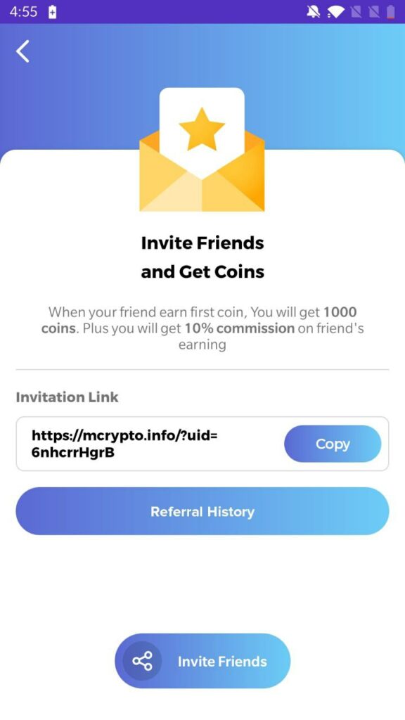 mCrypto App Refer & Earn