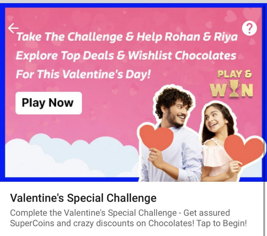 Get Free Flipkart Supercoins From Valentine Special Challenge -