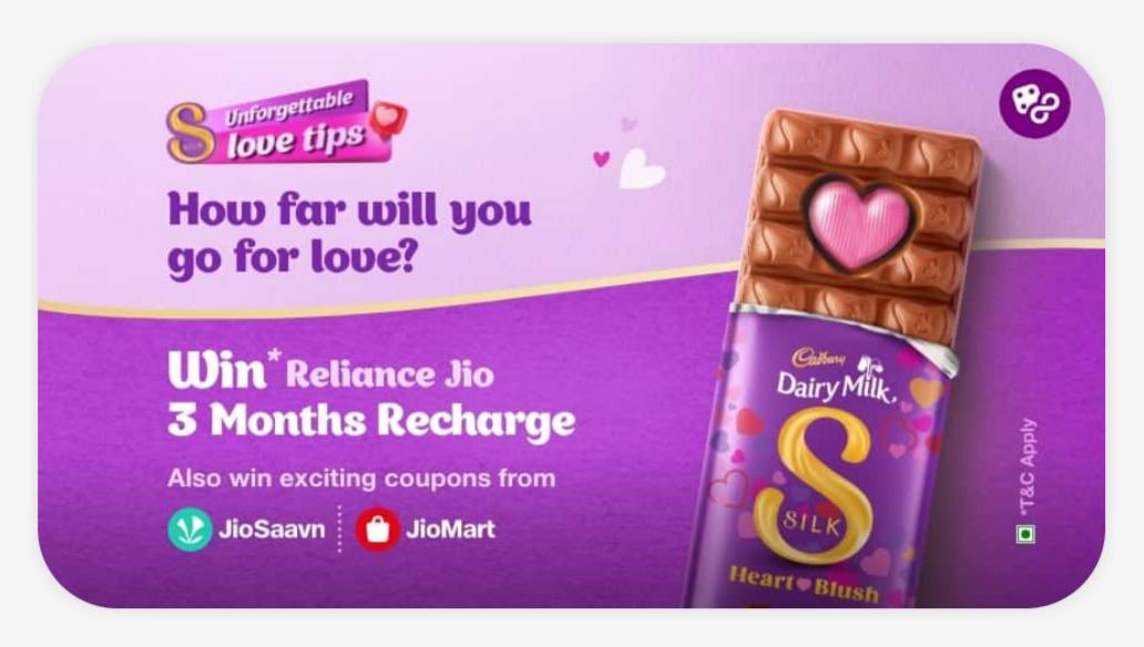 MyJio Cadbury Silk Valentine Offer