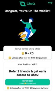 CheQ App Refer Earn