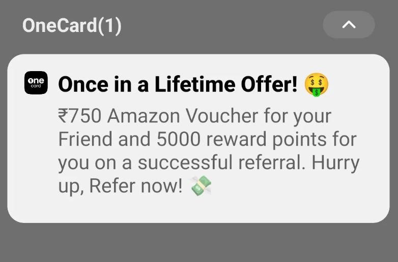 OneCard Referral code New offer