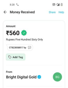 Bright DiGi Gold App Free Gold Offer