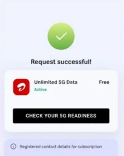 Airtel Unlimited Free 5G Trial