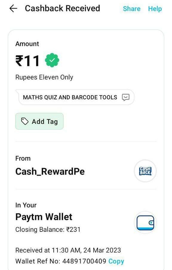 Easy QR Toots App Free PayTM Cash