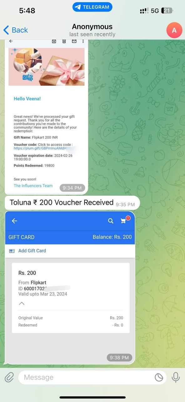 Toluna App earning Proof