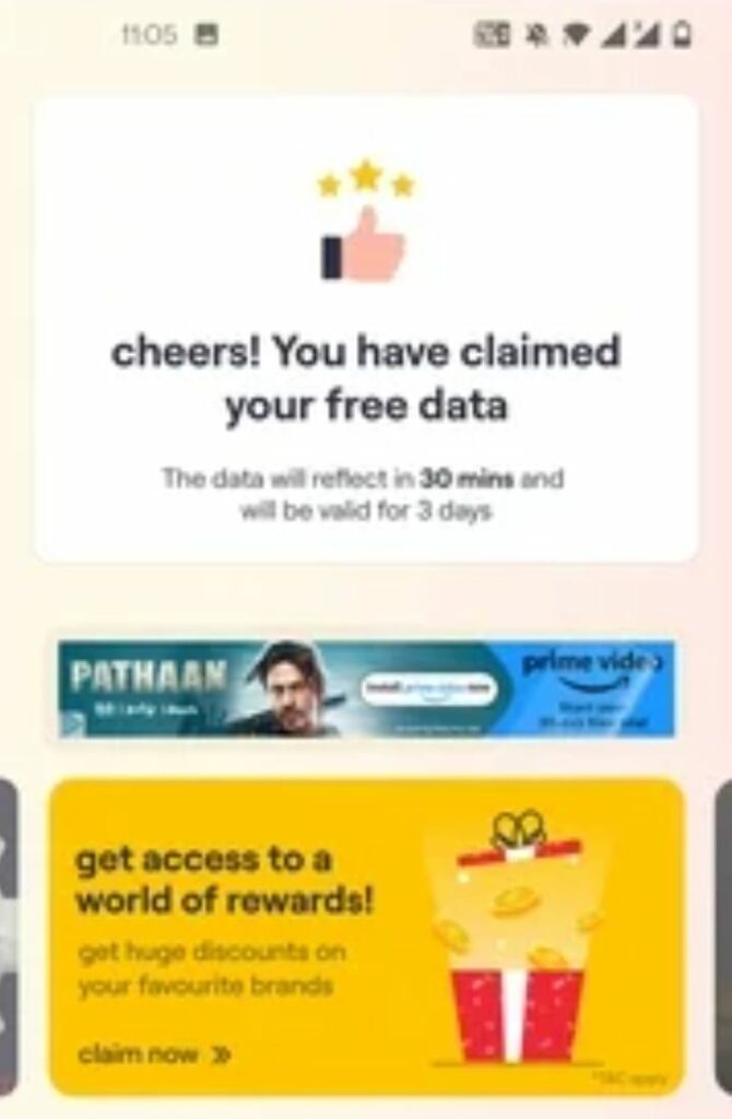 Vi 2 GB Free Data From Vi App