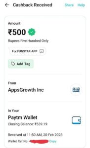 Fun Star App Free PayTM Cash