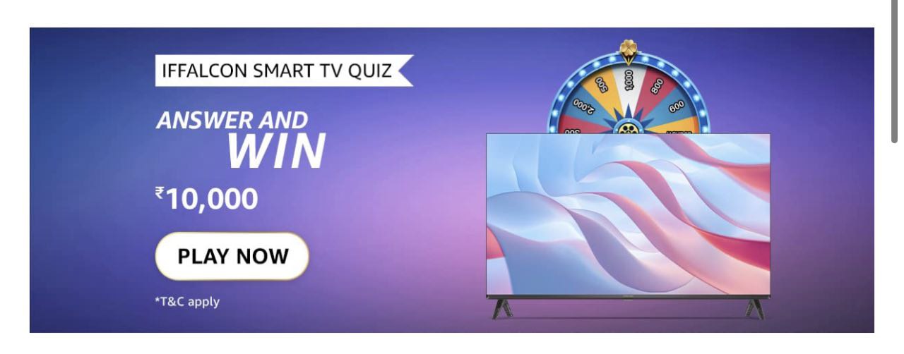 Amazon Iffalcon Smart TV Quiz Answers