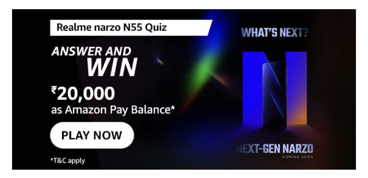 Amazon Realme narzo N55 Quiz Answers