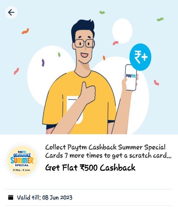 PayTM Cashback Summer Special Game – Collect Cards & Get Assured ₹800 FREE