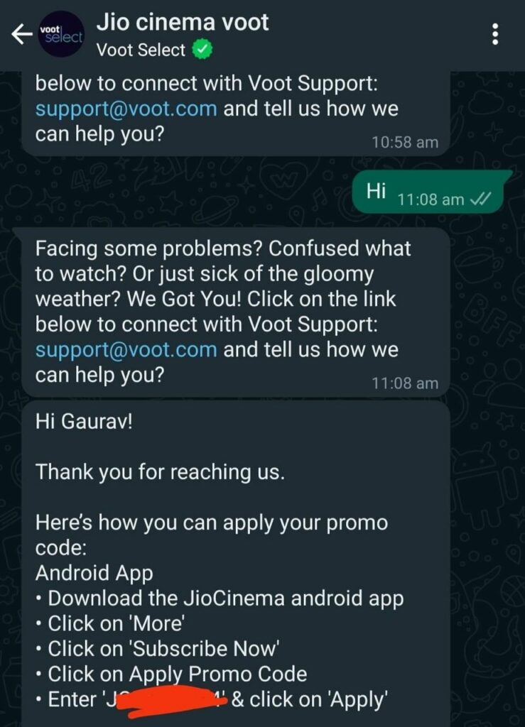 JioCinema Free Premium Subscription