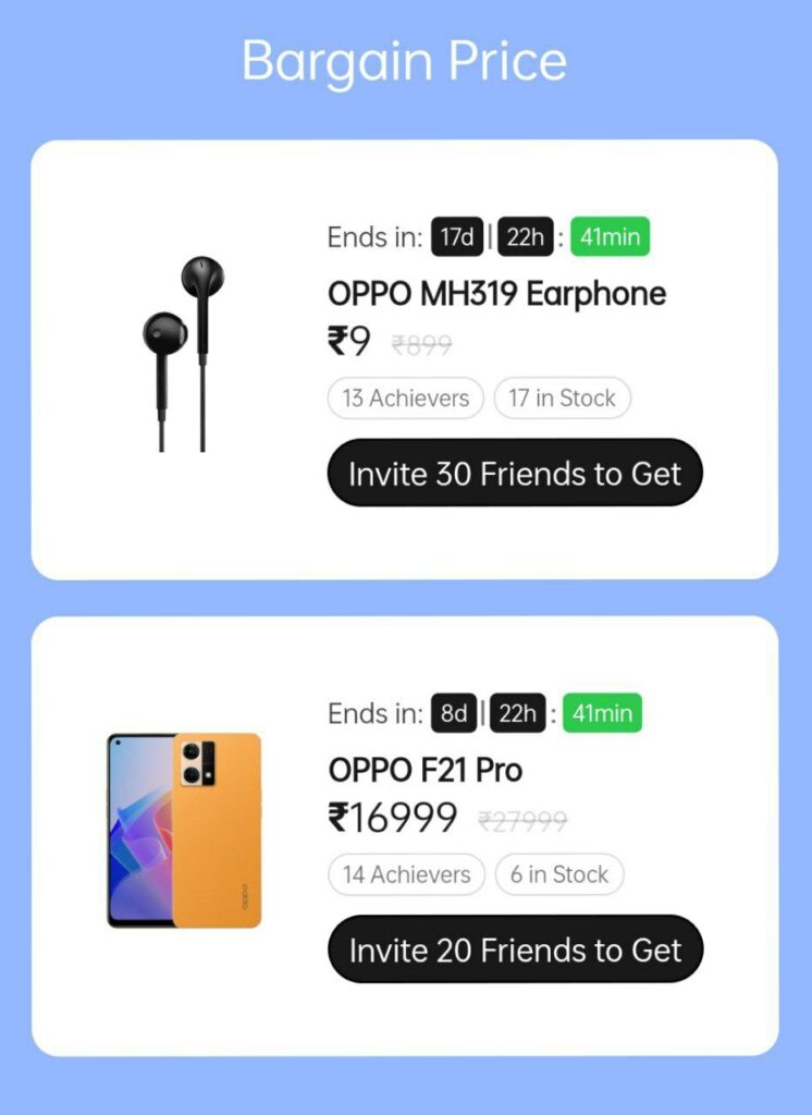 Share Link , Slash the Price & Get Oppo Earphones at ₹9
