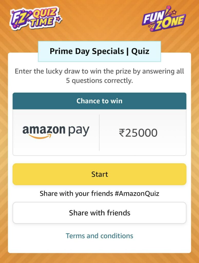 Amazon Prime Day Special Quiz Answers