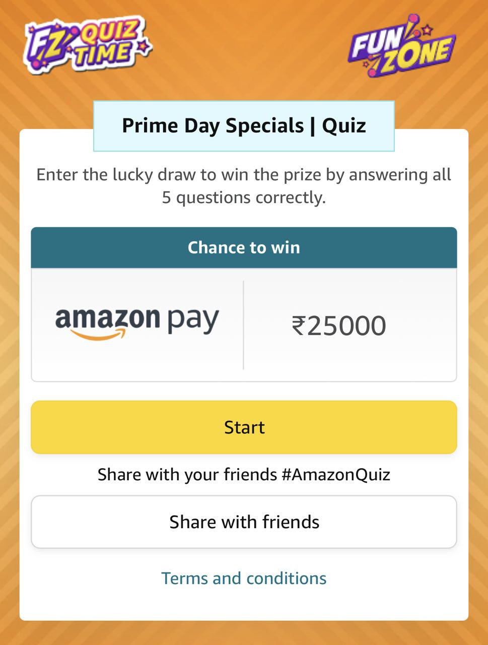 Amazon Prime Day Special Quiz Quiz Answers