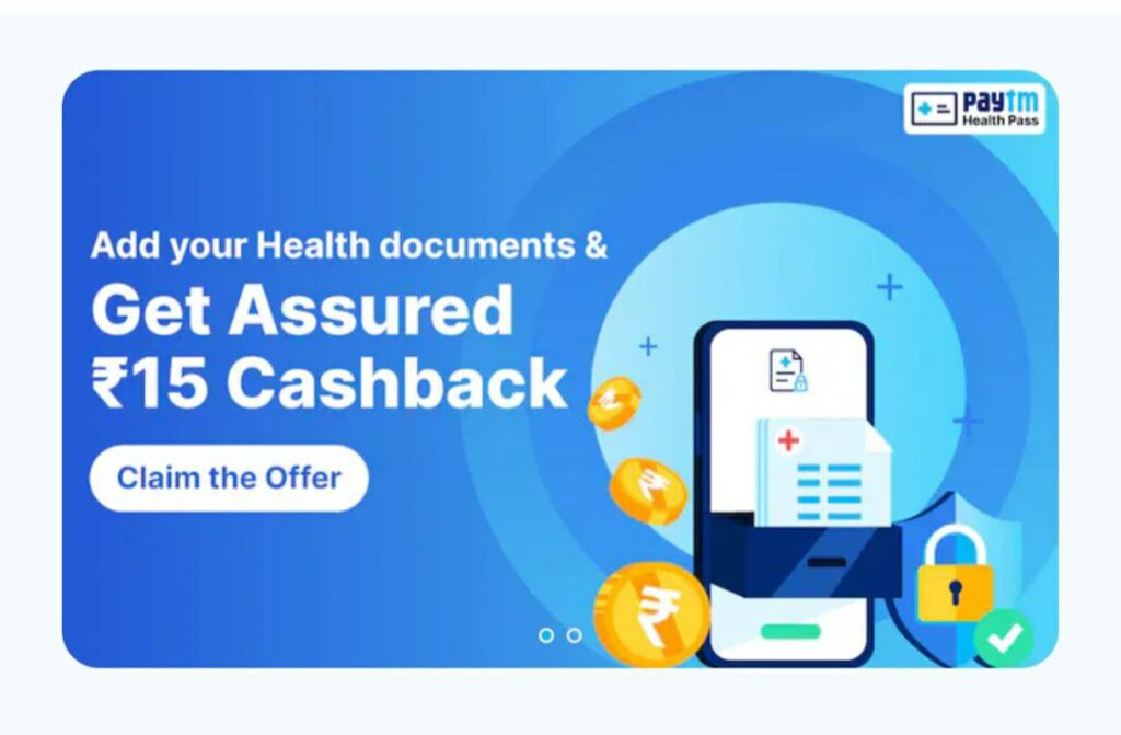 Free Rs.15 Cashback from Paytm Health