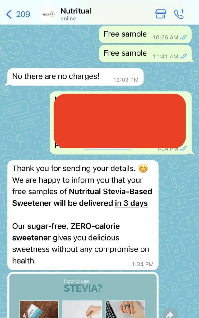 Nutritual free sample offer