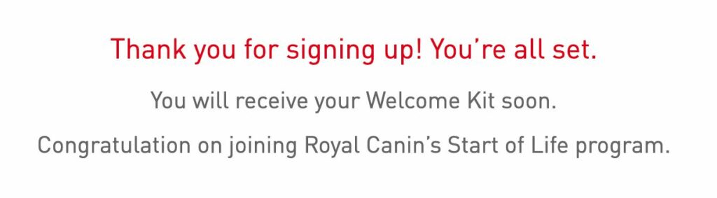 RoyalCanin Pet food free starter kit