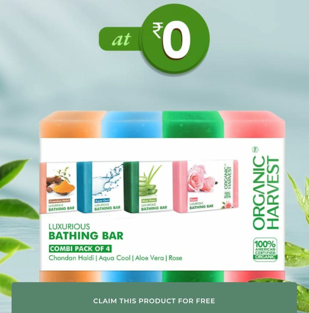 [माल फ्री में] Organic Harvest Pack Of 4 Luxury Soap for FREE