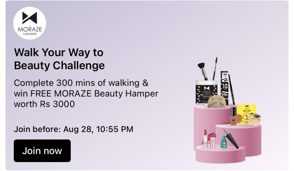 Growfitter Loot – Walk & Get Free MORAZE Beauty Hamper Worth ₹3000