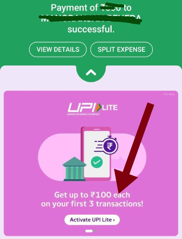 PhonePe UPI Lite Offer : Get Free Rs.20 Cashback
