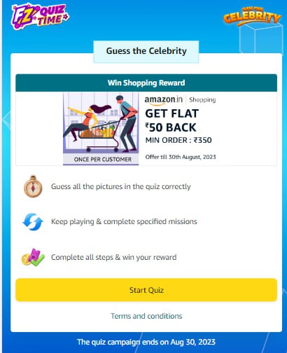 Amazon Guess the Celebrity Quiz