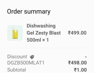 PUER Dish Washing Gel Zesty Blast Free