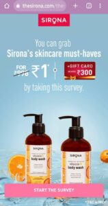 Free Sample SIRONA Vitamin C Body Wash