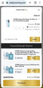 CODE Acqua Perfume Man Free Sample