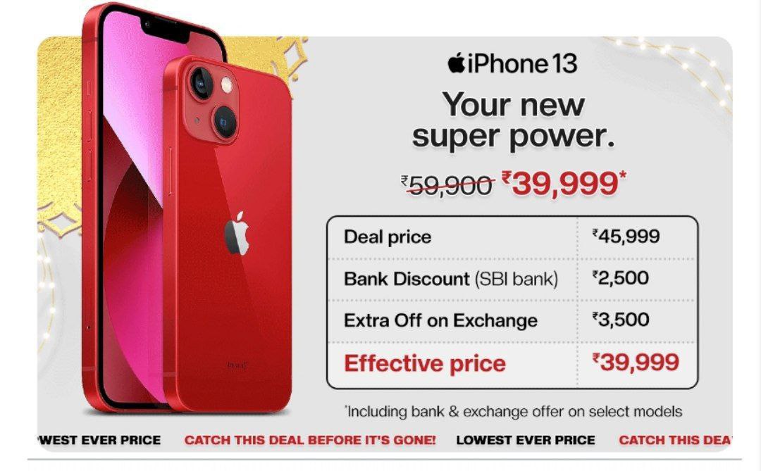 Amazon Great Indian Sale iPhone 13 Deal 