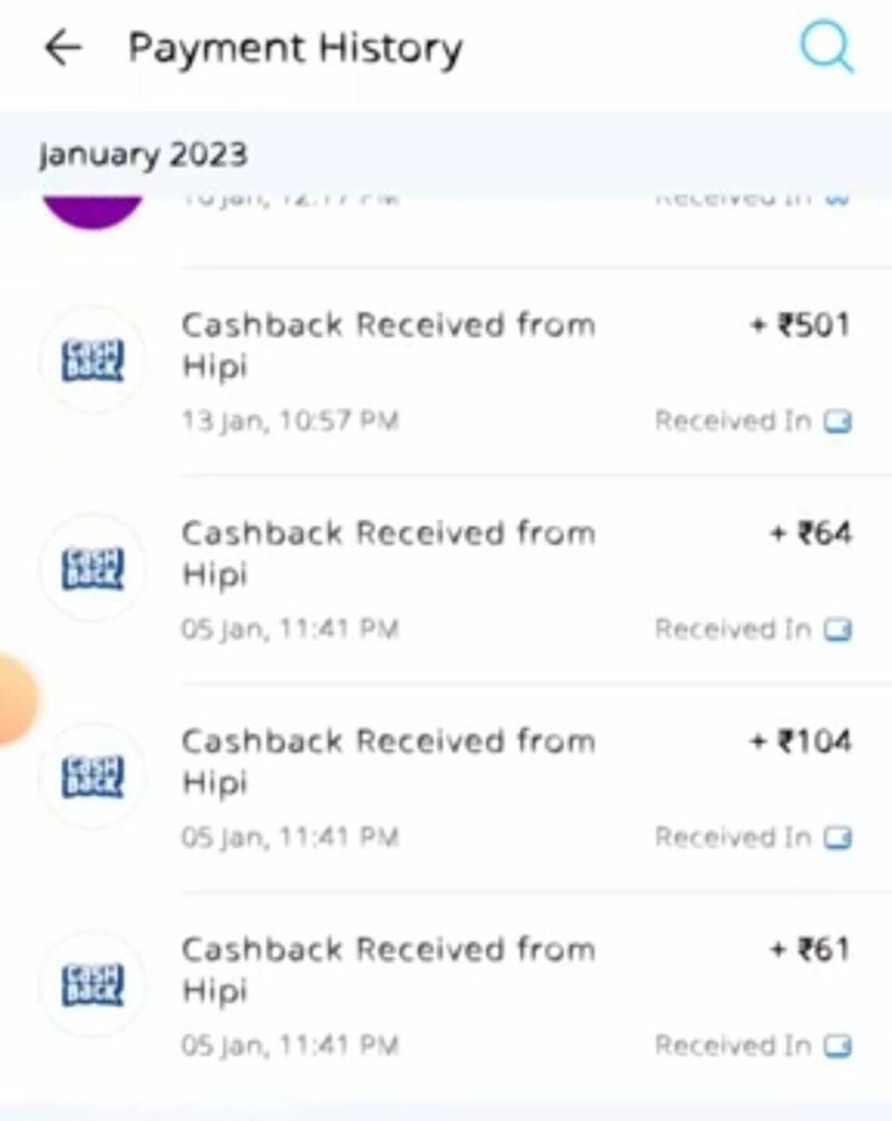 Hipi App free paytm cash earning proof