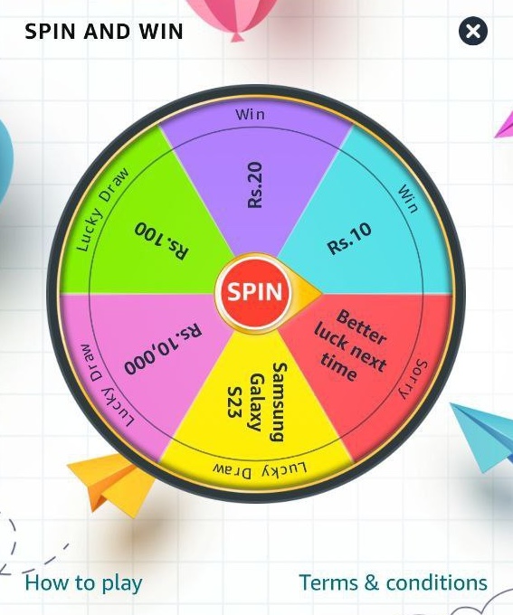 Amazon Spin & Win Offer