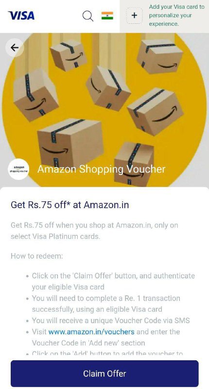 Claim ₹75 Amazon Shopping voucher for FREE