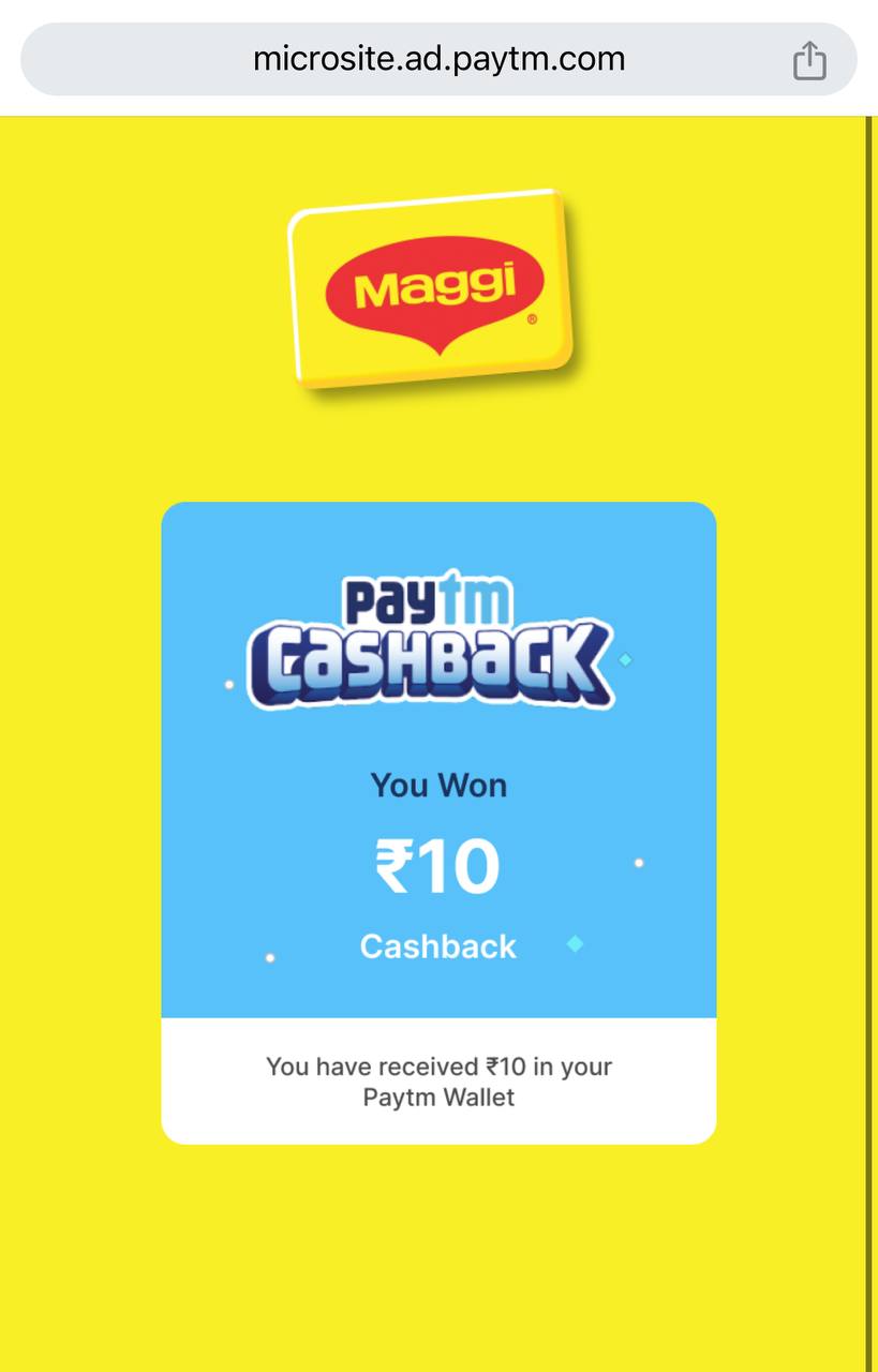 Paytm Maggi FREE Paytm cash offer