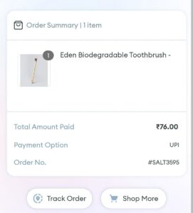 Salt Eden Biodegradable Toothbrush Free