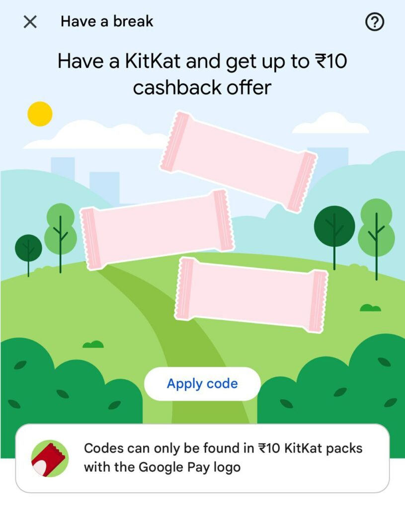 Google Pay Kitkat offer