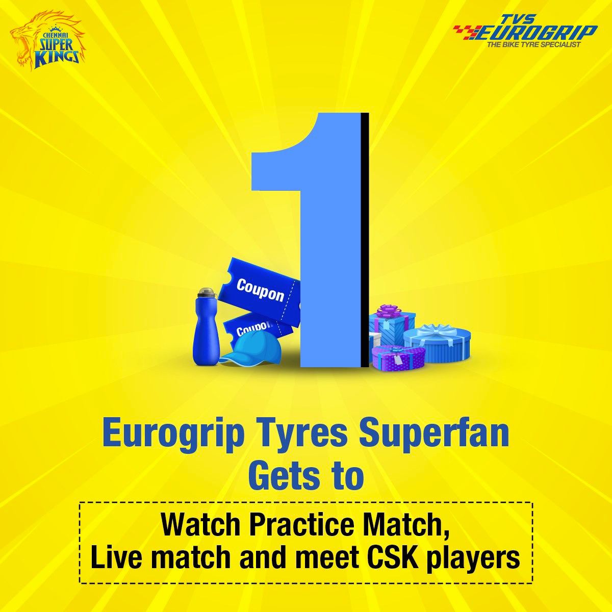 Win FREE CSK Merchandise from TVS Superfan contest on Facebook